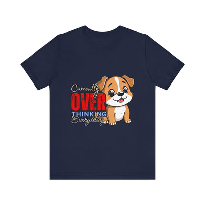 Cute Dog Thinking Unisex Tee, Perfect Gift for Dog Lovers, Funny Animal Shirt, Casual Wear, Pet Appreciation