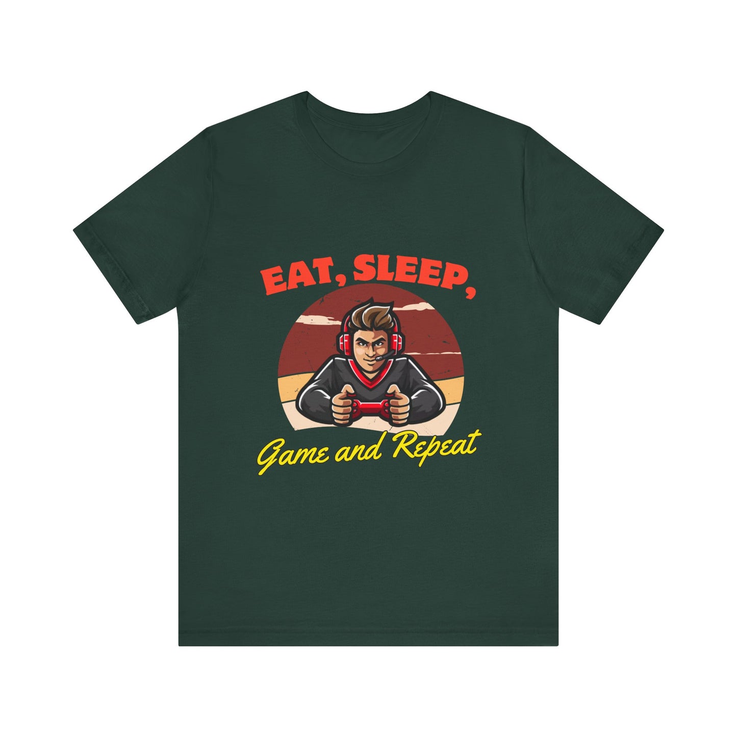Gamer Lifestyle Tee - Eat, Sleep, Game & Repeat, Perfect for Gamers, Birthday Gift, Casual Wear, Gamer Apparel, Gaming Merchandise
