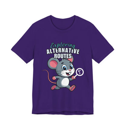 Exploring Alternative Routes Tee, Fun Mouse Graphic T-Shirt, Unisex Casual Shirt, Gift for Animal Lovers, Kids & Adults