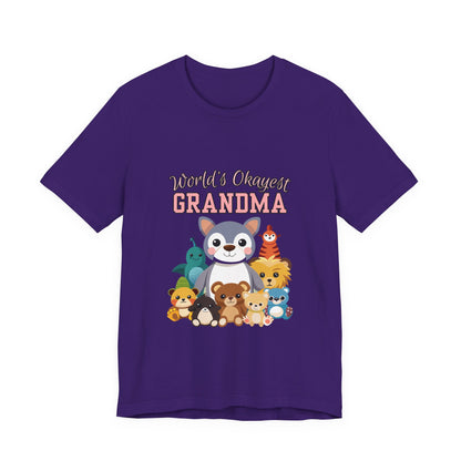 World's Okayest Grandma Tee, Cute Grandma Shirt, Animal Lover Gift, Funny Gift for Grandparents, Mother's Day Gift