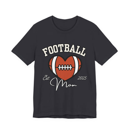 Football Heart Mom Tee, Gift for Sports Moms, Unisex Football Shirt, Casual Daywear, Game Day Outfit, Football Fan Gift