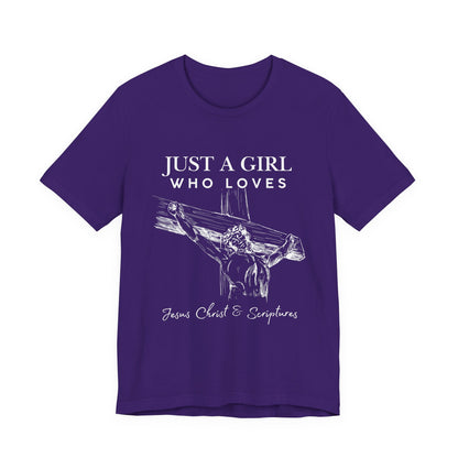 Just a Girl Who Loves Jesus Tee, Christian T-Shirt, Faith-Based Apparel, Inspirational Gift, Religious Fashion