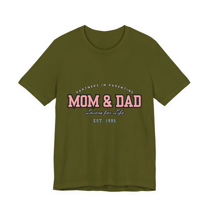 Mom & Dad Unisex Jersey Tee - Perfect for Parenting, Family Gifts, Holidays, Fun, Casual Wear