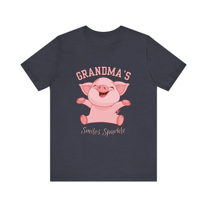 Grandma's Smiles Short Sleeve Tee, Cute Gift for Grandma, Family Gathering Shirt, Birthday Gift, Casual Wear, Fun Tee