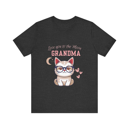 Love You to the Moon Grandma Cat Tee, Cute Cat Shirt, Gift for Grandma, Birthday Tee, Grandparent Gift, Funny Cat T-Shirt