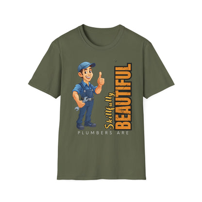 Plumber T-Shirt with Skillfully Beautiful Design, Funny Work T-Shirt, Great for Mechanics, Birthdays, or Casual Wear