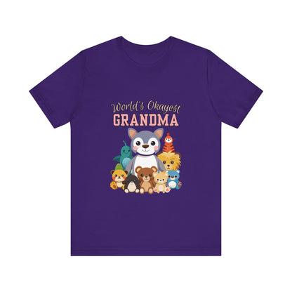 World's Okayest Grandma Tee, Cute Grandma Shirt, Animal Lover Gift, Funny Gift for Grandparents, Mother's Day Gift