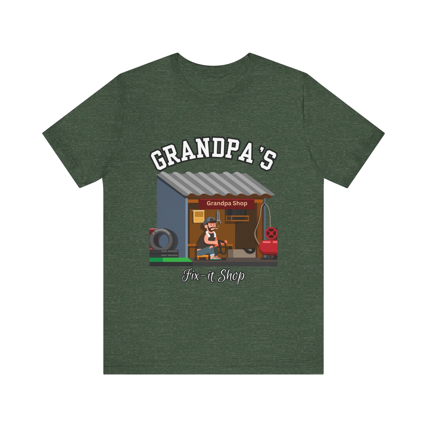 Grandpa's Fix-It Shop T-Shirt, Unisex Tee, Gift for Grandfather, Father's Day Gift, Mechanic Shirt, Family Humor Shirt
