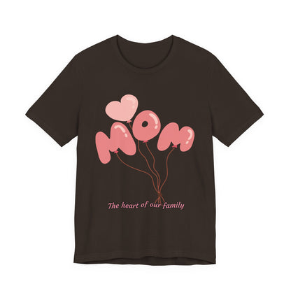 Mom Balloon Graphic Tee, Mother's Day Gift, Family Love Shirt, Cute Mom T-Shirt, Heartfelt Gift for Moms