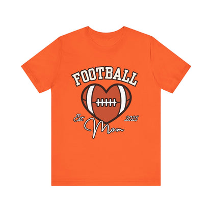 Football Heart Mom Tee, Gift for Sports Moms, Unisex Football Shirt, Casual Daywear, Game Day Outfit, Football Fan Gift