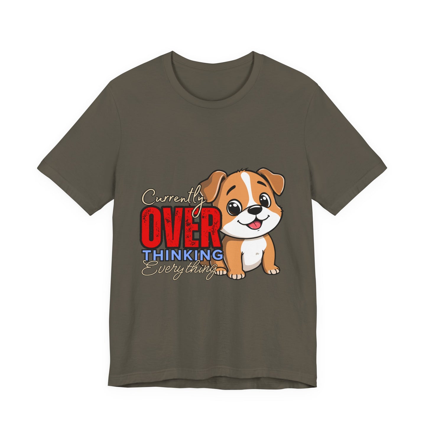 Cute Dog Thinking Unisex Tee, Perfect Gift for Dog Lovers, Funny Animal Shirt, Casual Wear, Pet Appreciation