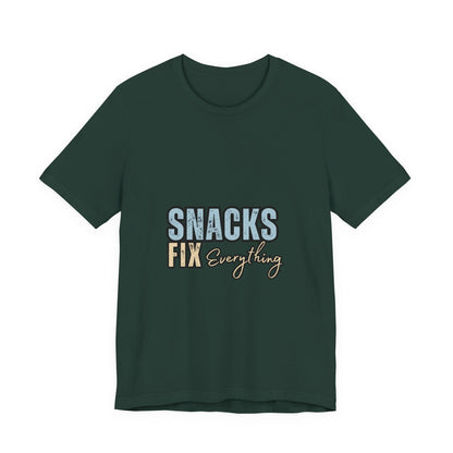 Funny Snack-Themed Unisex Tee, Ideal Gift for Food Lovers, Perfect for Casual Wear, Parties, or Movie Nights