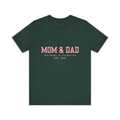 Mom & Dad Partner in Parenting Tee, Family Matching Tee, Parent T-Shirt, Gift for New Parents, Cute Family Shirt, Unisex Graphic Tee