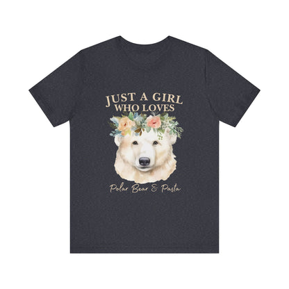 Just a Girl Who Loves Polar Bears Tee, Cute Animal Lover Gift, Nature Tee, Casual Wear, Eco-friendly Shirt, Pet Lover Apparel