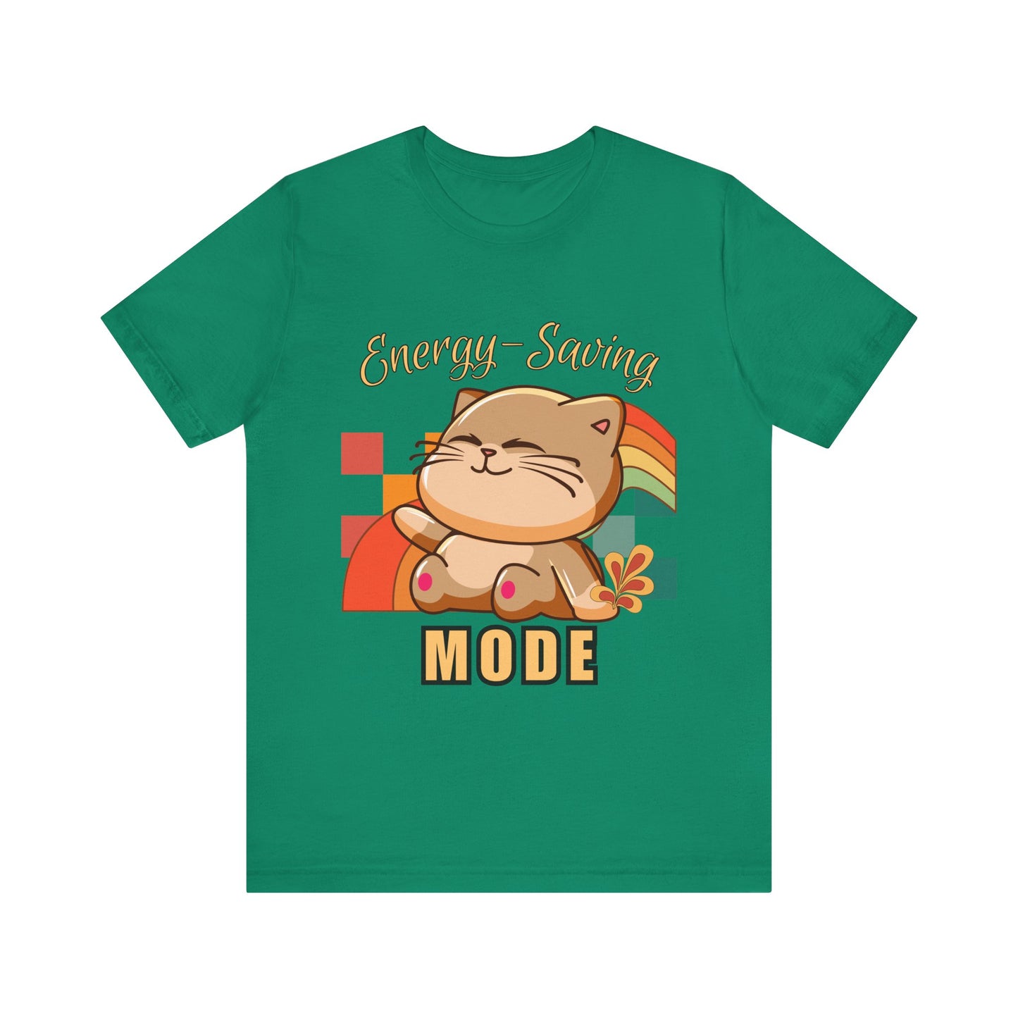 Energy Saving Mode, Snuggly Cat Mode Tee - Cute T-Shirt for Cat Lovers, Cozy Gift for Birthdays, Pet Lovers, Fun Fashion, Everyday Wear