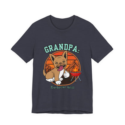 Funny Grandpa Barbecue Tee, Unisex Short Sleeve T-Shirt for Grill Masters, Gift for Father's Day, Dog Lovers, BBQ Parties, Casual Wear