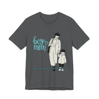 Boy Mom Short Sleeve Tee - Perfect Gifts for Mothers, Cute Family Outfits, Mom's Night Out, Mother's Day Apparel, Casual Everyday Wear