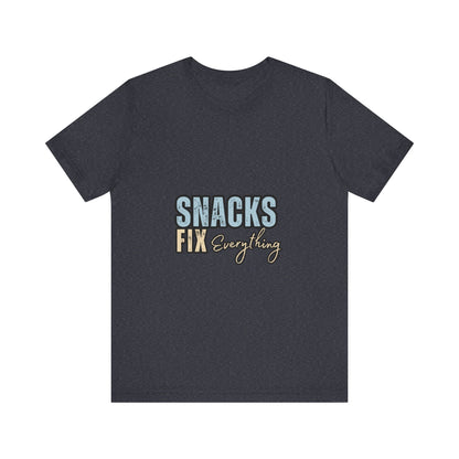 Funny Snack-Themed Unisex Tee, Ideal Gift for Food Lovers, Perfect for Casual Wear, Parties, or Movie Nights