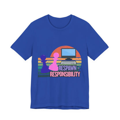 Retro Gaming Tee - Respawn Responsibility T-Shirt for Gamers, Unisex Short Sleeve Jersey, Fun Gift for Birthdays, Holidays, Casual [...]