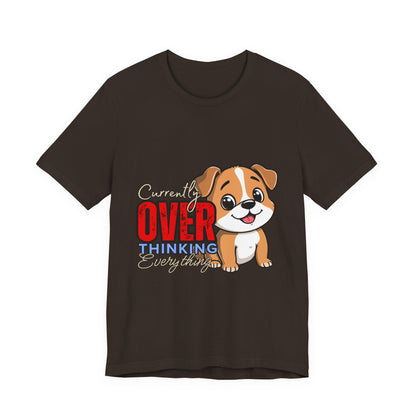 Cute Dog Thinking Unisex Tee, Perfect Gift for Dog Lovers, Funny Animal Shirt, Casual Wear, Pet Appreciation