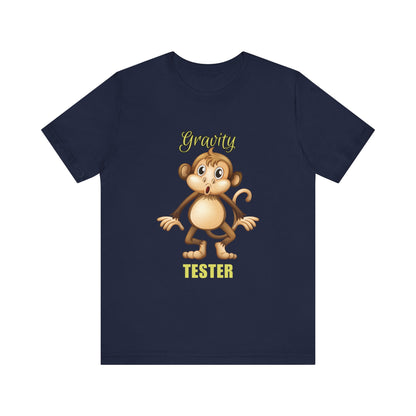 Gravity Tester Monkey Unisex Tee, Fun Animal T-Shirt, Kids Gift, Birthday Tee, Nature Lover Shirt
