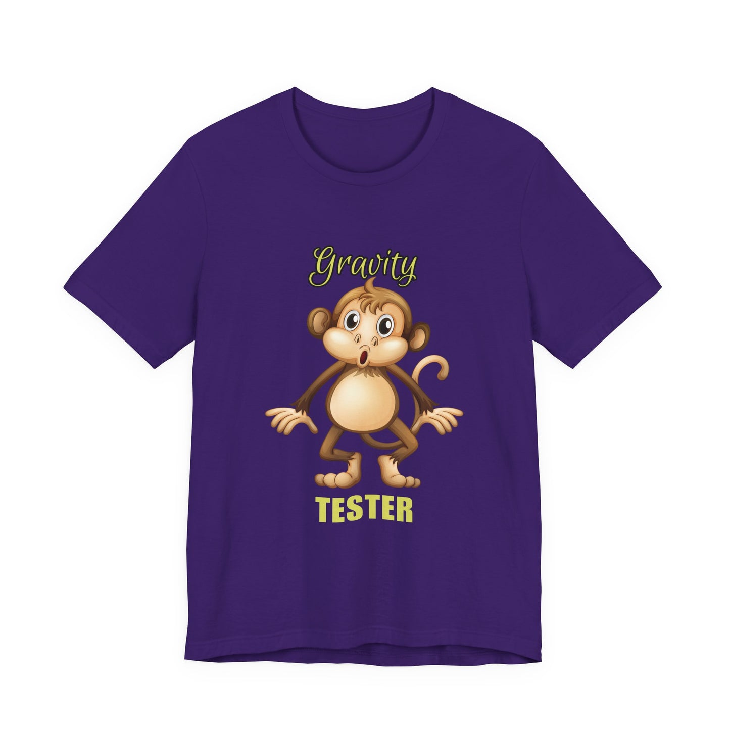 Gravity Tester Monkey Unisex Tee, Fun Animal T-Shirt, Kids Gift, Birthday Tee, Nature Lover Shirt