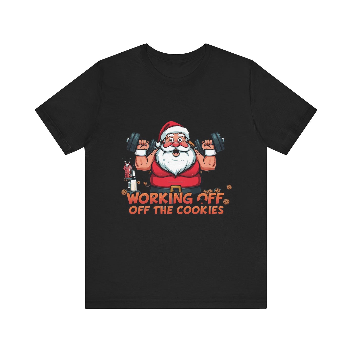 Unisex Tee Santa Funny Cookies Design T-Shirt