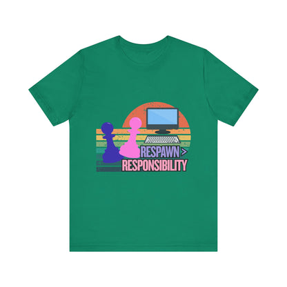 Retro Gaming Tee - Respawn Responsibility T-Shirt for Gamers, Unisex Short Sleeve Jersey, Fun Gift for Birthdays, Holidays, Casual [...]