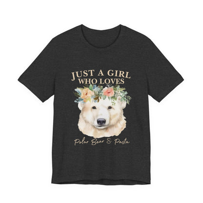 Just a Girl Who Loves Polar Bears Tee, Cute Animal Lover Gift, Nature Tee, Casual Wear, Eco-friendly Shirt, Pet Lover Apparel