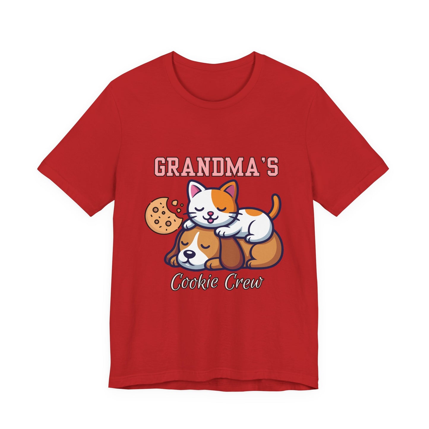Cute Cat & Dog Grandma's Cookie Crew Tee - Pet Lovers Shirt, Animal Lover Gift, Funny Cat Tee, Family Reunion, Birthday Gift
