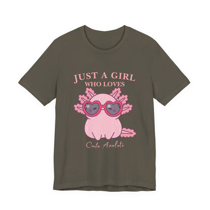 Cute Axolotl Tee for Girls, Just a Girl Who Loves, Unisex Jersey T-Shirt, Animal Lover Gift, Casual Summer Shirt, Adorable Graphic [...]
