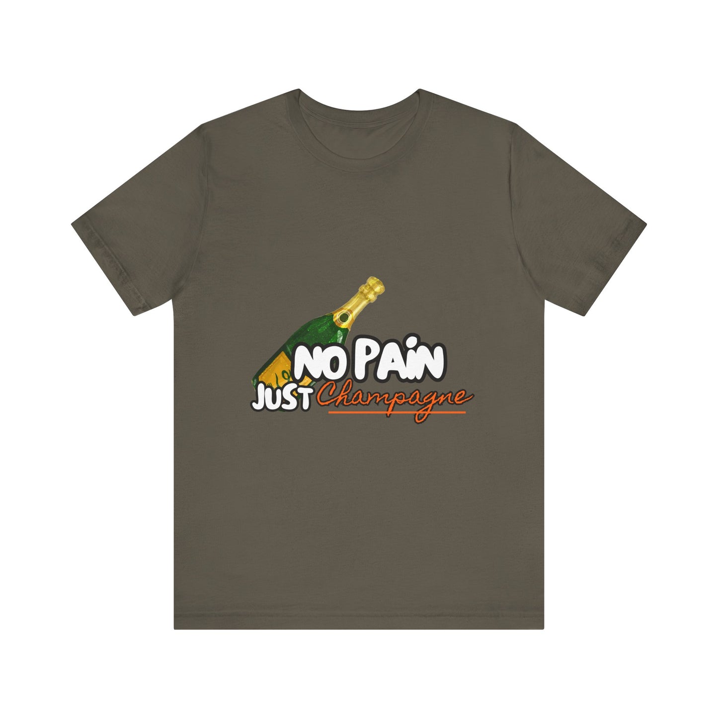 No Pain Just Champagne Tee, Unisex Jersey Tee, Relaxed Shirt for Celebrations, Gift for Friends, Party Wear, Fun Casual Outfit