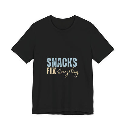 Funny Snack-Themed Unisex Tee, Ideal Gift for Food Lovers, Perfect for Casual Wear, Parties, or Movie Nights