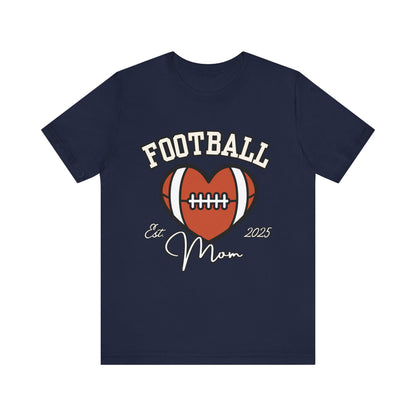 Football Heart Mom Tee, Gift for Sports Moms, Unisex Football Shirt, Casual Daywear, Game Day Outfit, Football Fan Gift