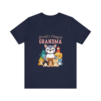 World's Okayest Grandma Tee, Cute Grandma Shirt, Animal Lover Gift, Funny Gift for Grandparents, Mother's Day Gift
