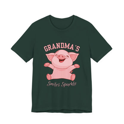 Grandma's Smiles Short Sleeve Tee, Cute Gift for Grandma, Family Gathering Shirt, Birthday Gift, Casual Wear, Fun Tee