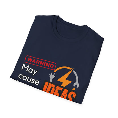 Electrian Warning T-Shirt - May Cause Bright Ideas, Funny Tee, Gift for Creatives, Unisex Apparel, Ideal for Birthdays