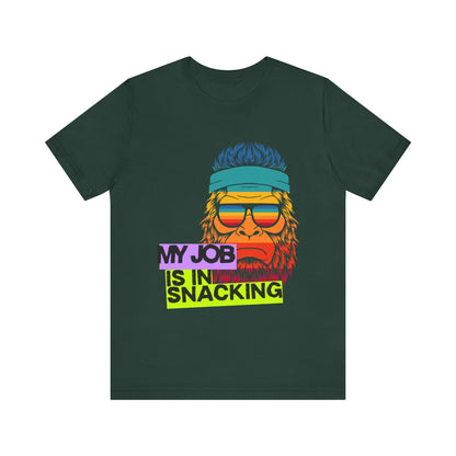 Funny Snack Lover Tee, Humorous Gift for Foodies, Unisex Graphic Shirt, Job in Snacking T-Shirt, Quirky Apparel for All Occasions, Gamer Tee