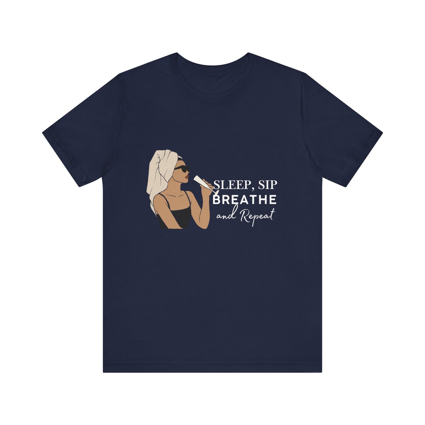 Girl's Sleep & Sip Tee, Relaxation Shirt, Fashionable Weekend Top, Gift for Her, Cozy Lounge Tee, Inspirational Daily Wear