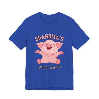 Grandma's Smiles Short Sleeve Tee, Cute Gift for Grandma, Family Gathering Shirt, Birthday Gift, Casual Wear, Fun Tee