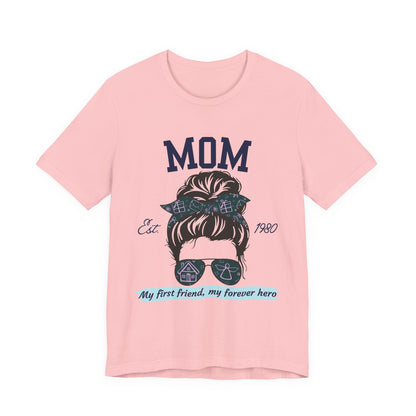 Mom Life Unisex Tee - Est. 1980, Gift for New Moms, Birthday Gift, Casual Wear, Mother's Day Shirt, Trendy Graphic T-Shirt