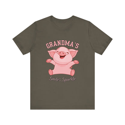 Grandma's Smiles Short Sleeve Tee, Cute Gift for Grandma, Family Gathering Shirt, Birthday Gift, Casual Wear, Fun Tee