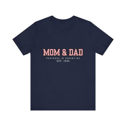 Mom & Dad Partner in Parenting Tee, Family Matching Tee, Parent T-Shirt, Gift for New Parents, Cute Family Shirt, Unisex Graphic Tee