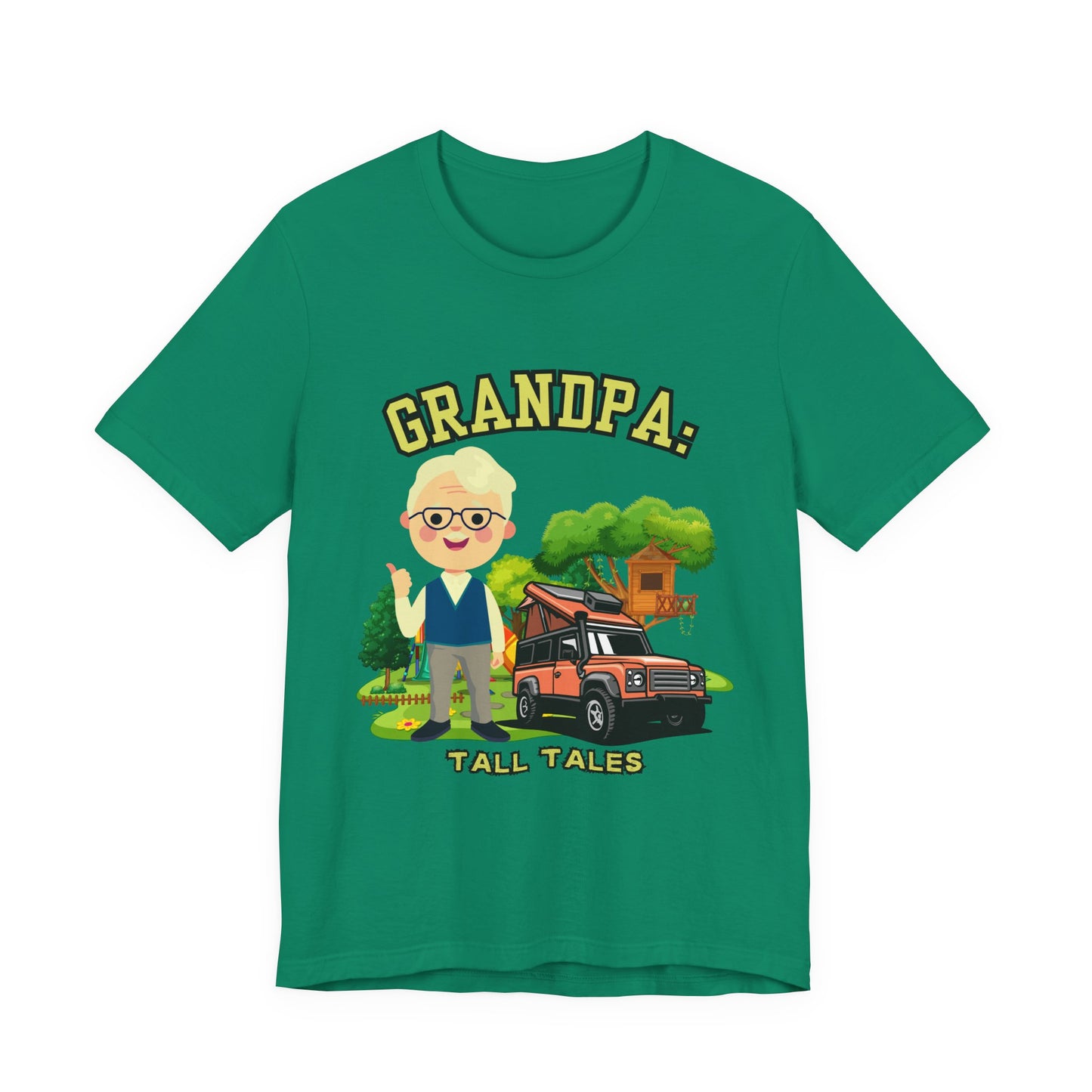 Grandpa Tall Tales Tee, Funny Grandpa Shirt, Gift for Grandpa, Family Gathering Outfit, Dad Humor T-shirt, Unisex Casual Tee