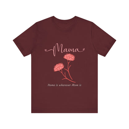 Mama Floral Short Sleeve Tee, Mother's Day Gift, Family Shirt, Casual Wear, Parent Gift, Spring Fashion