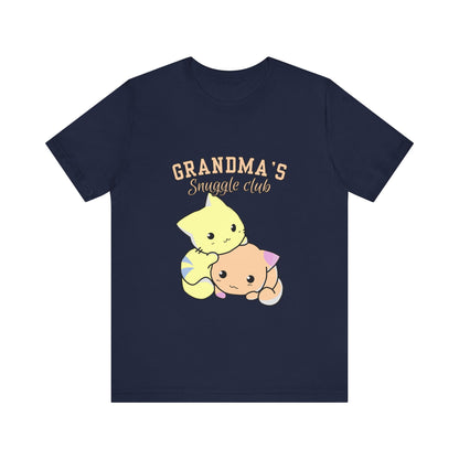 Grandma's Snuggle Club Tee, Cozy Gift for Grandma, Cute Cat Graphic Shirt, Family Gathering Outfit, Birthday Gift for Grandma