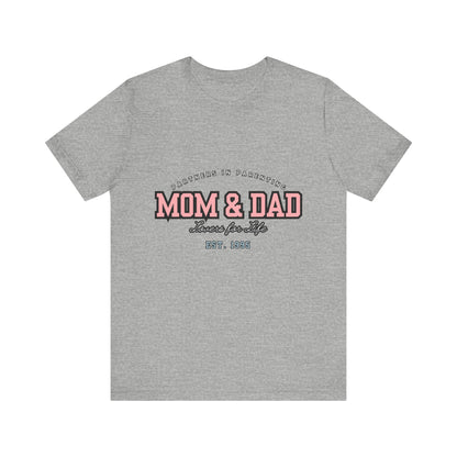 Mom & Dad Unisex Jersey Tee - Perfect for Parenting, Family Gifts, Holidays, Fun, Casual Wear