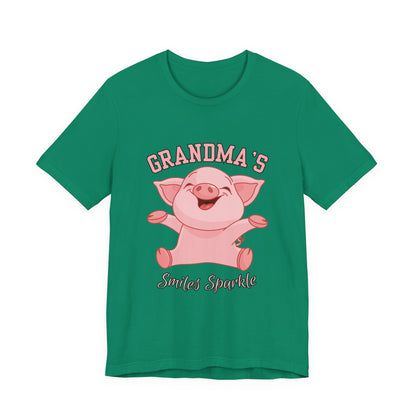 Grandma's Smiles Short Sleeve Tee, Cute Gift for Grandma, Family Gathering Shirt, Birthday Gift, Casual Wear, Fun Tee