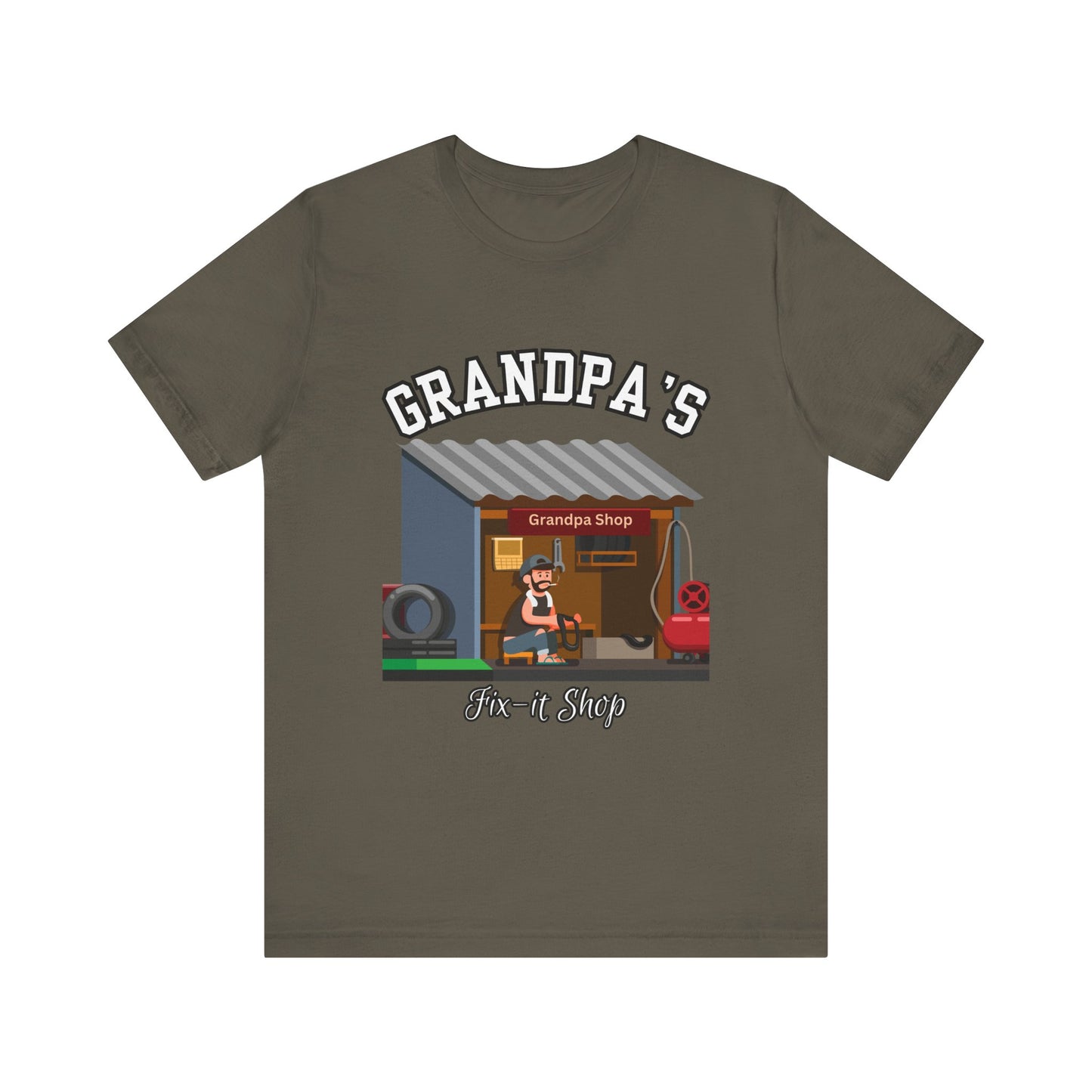 Grandpa's Fix-It Shop T-Shirt, Unisex Tee, Gift for Grandfather, Father's Day Gift, Mechanic Shirt, Family Humor Shirt