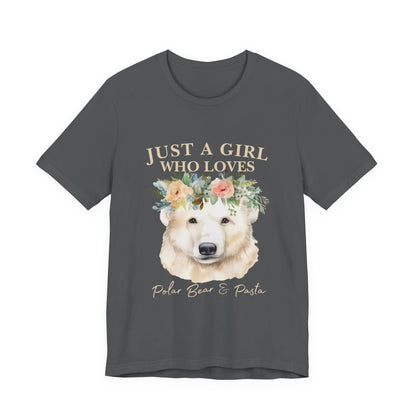 Just a Girl Who Loves Polar Bears Tee, Cute Animal Lover Gift, Nature Tee, Casual Wear, Eco-friendly Shirt, Pet Lover Apparel